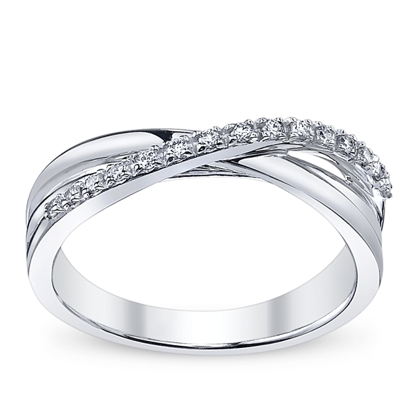 14k White Gold Diamond Wedding Ring 1/10 ct. tw.