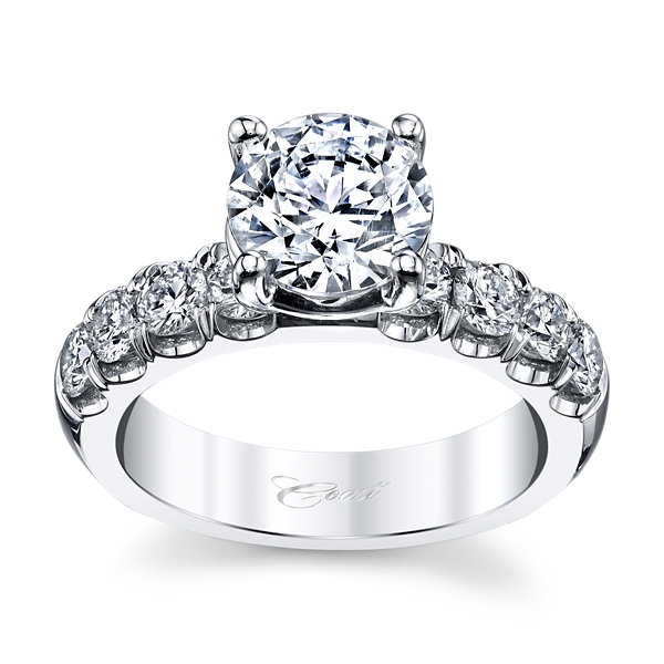 Coast Diamond 14k White Gold Diamond Engagement Ring Setting 7/8 ct. tw.