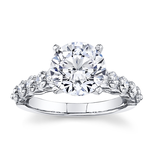 Divine 14k White Gold Diamond Engagement Ring Setting 7/8 ct. tw.