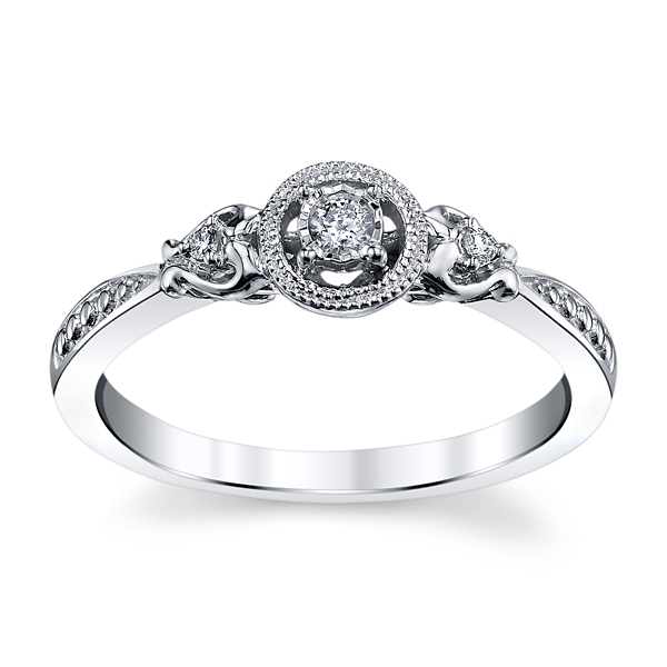 Cherish 10k White Gold Diamond Promise Ring .04 ct. tw.