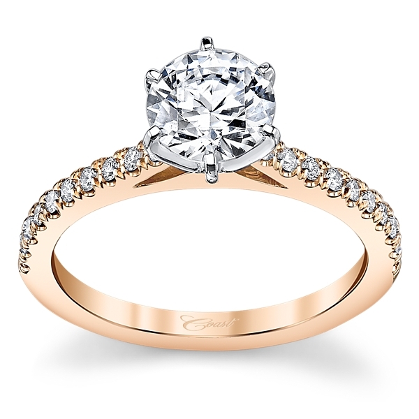 Coast Diamond 14k Rose Gold Diamond Engagement Ring Setting 1/5 ct. tw.