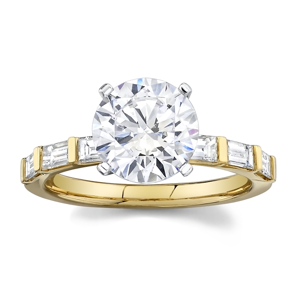 Divine 14k Yellow Gold and 14k White Gold Diamond Engagement Ring Setting 1/2 ct. tw.