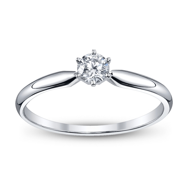 14k White Gold Round 1/5 ct. tw. Solitaire Diamond Engagement Ring