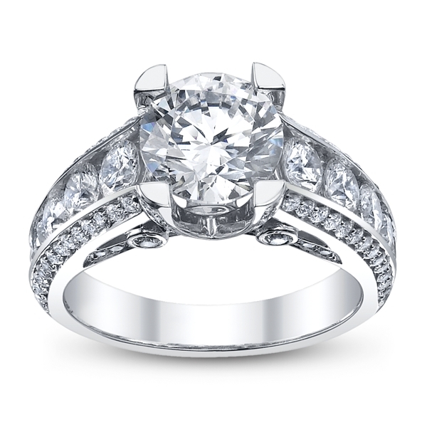 Michael M. Ladies 18k White Gold and Diamond Engagement Ring