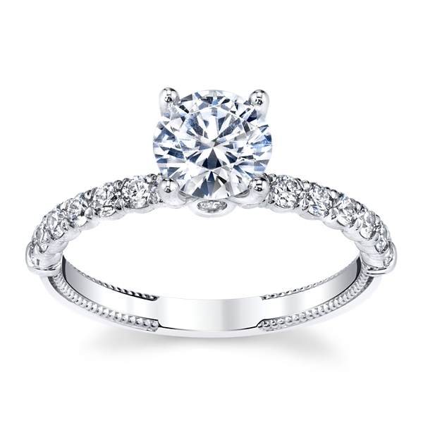 Verragio 14k White Gold Diamond Engagement Ring Setting 3/8 ct. tw.