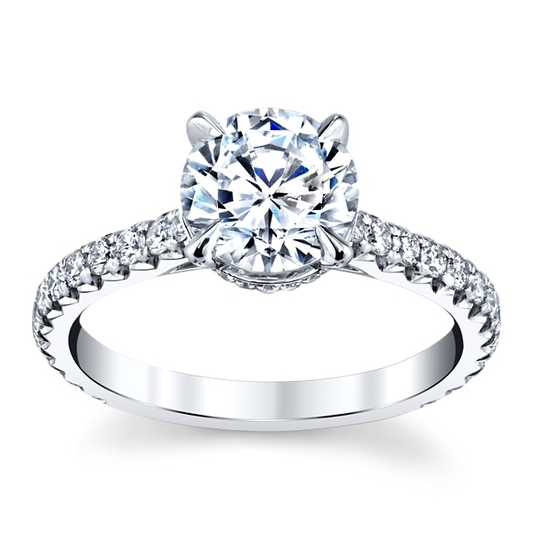 14k White Gold Diamond Engagement Ring Setting 3/8 ct. tw.
