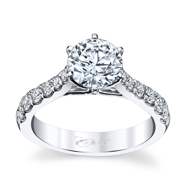 Coast Diamond 14k White Gold Diamond Engagement Ring Setting 5/8 ct. tw.