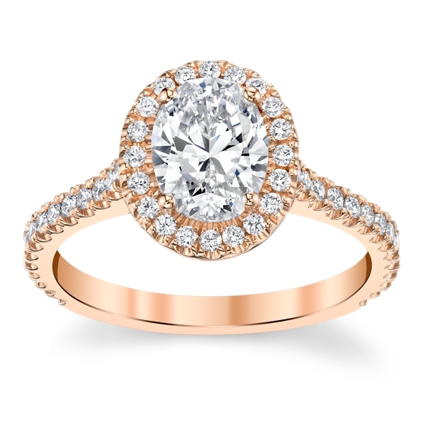 Suns and Roses 14k Rose Gold Diamond Engagement Ring Setting 1/3 ct. tw.