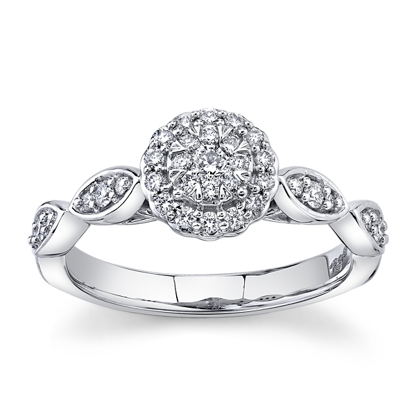 Cherish 10k White Gold Diamond Engagement Ring 1/3 ct. tw.