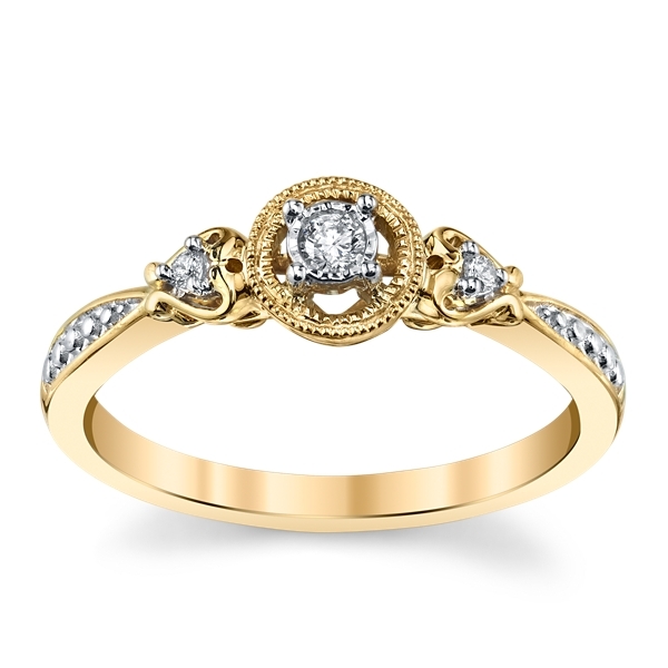Cherish 10k Yellow Gold Diamond Promise Ring .04 ct. tw.