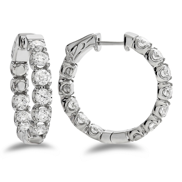 14k White Gold Diamond Earrings 3 1/4 ct. tw.