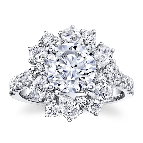 LUXE 14k White Gold Diamond Engagement Ring Setting 1 1/3 ct. tw.