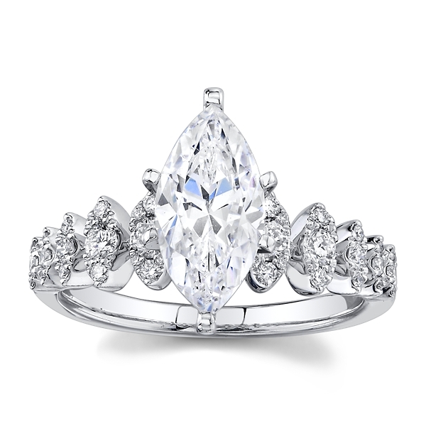 Divine 14k White Gold Diamond Engagement Ring Setting 1/3 ct. tw.