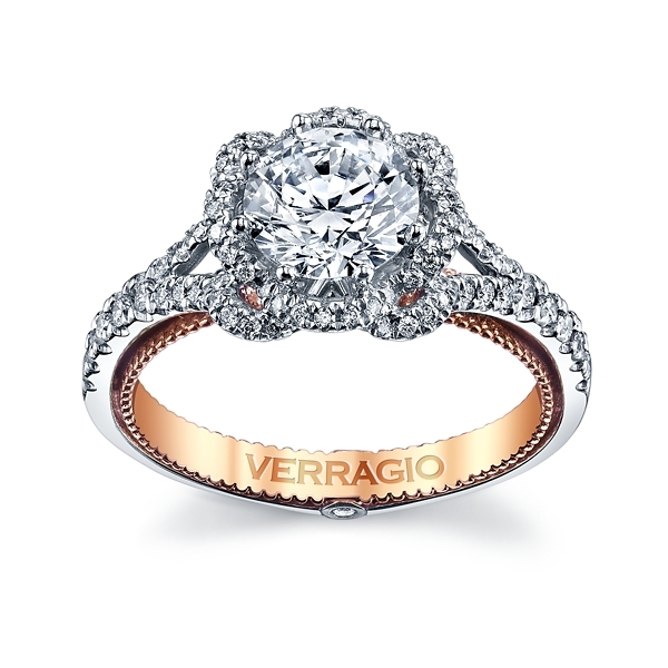 Verragio 18k White Gold and 18k Rose Gold Diamond Engagement Ring Setting 3/8 ct. tw.