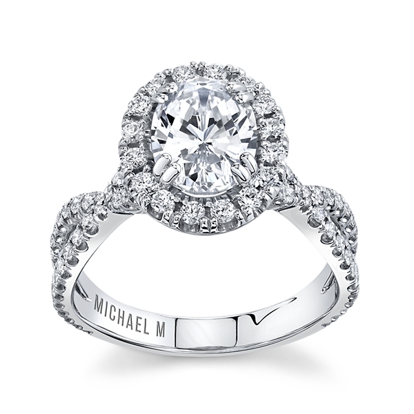 Michael M. 18k White Gold Diamond Engagement Ring Setting 5/8 ct. tw.