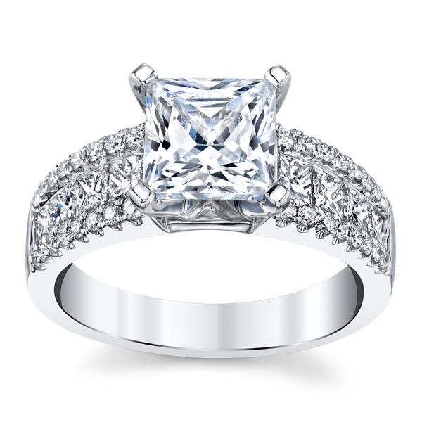 RB Signature 14k White Gold Diamond Engagement Ring Setting 1 ct. tw.