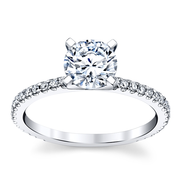 14k White Gold Diamond Engagement Ring Setting 1/5 ct. tw.