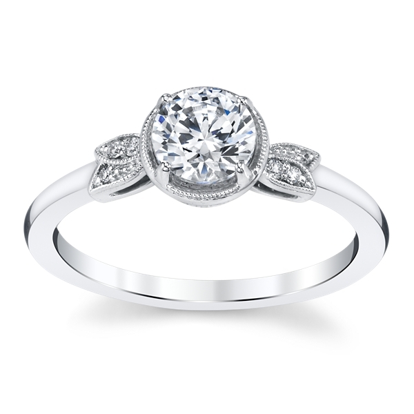 Kirk Kara 14k White Gold Diamond Engagement Ring Setting .03 ct. tw.
