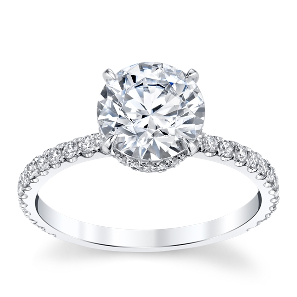 Michael M. 18k White Gold Diamond Engagement Ring Setting 3/8 ct. tw.
