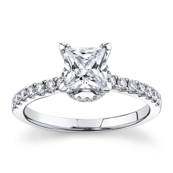 Suns and Roses 14k White Gold Diamond Engagement Ring Setting 1/4 ct. tw.