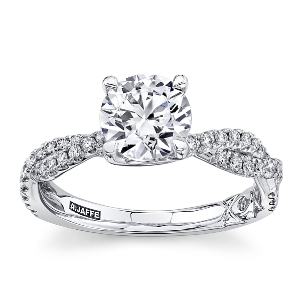 A.Jaffe 14k White Gold Diamond Engagement Ring Setting 1/3 ct. tw.