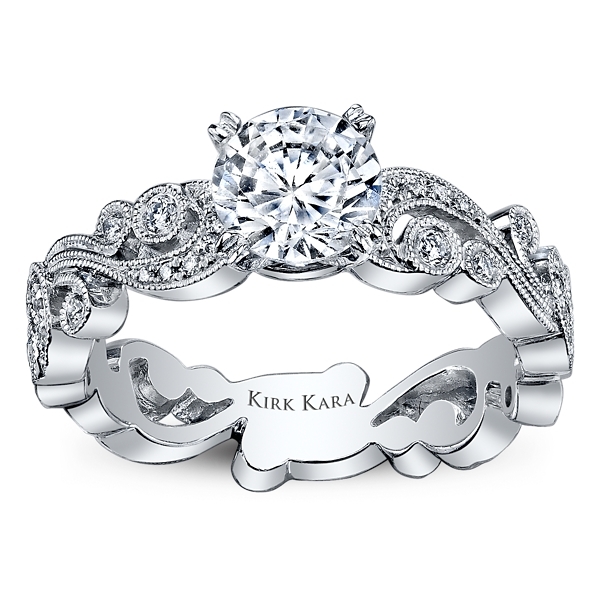 Kirk Kara 18k White Gold Diamond Engagement Ring Setting 1/5 ct. tw.