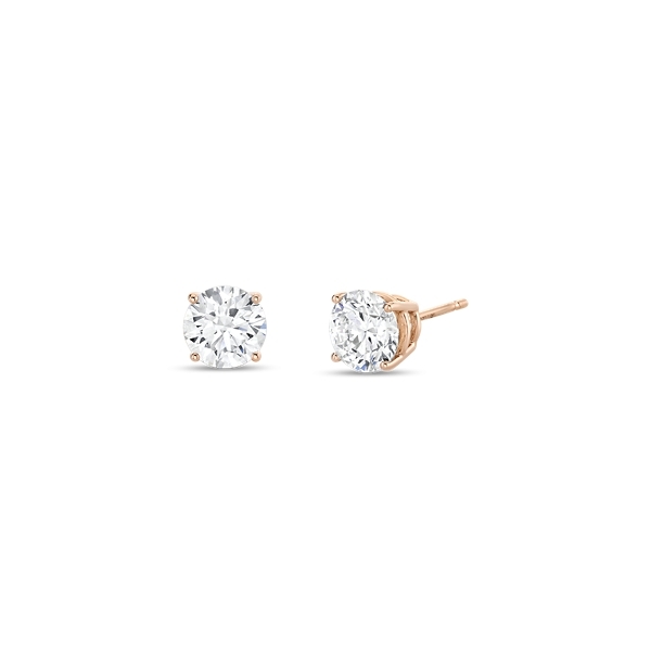Eternalle Lab-Grown 14k Rose Gold Solitaire Diamond Earrings 2 ct. tw.
