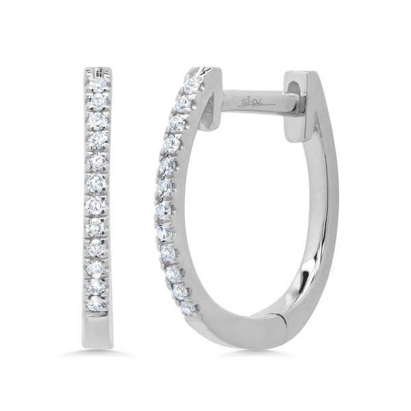 Shy Creation 14k White Gold Diamond Earrings .08 ct. tw.