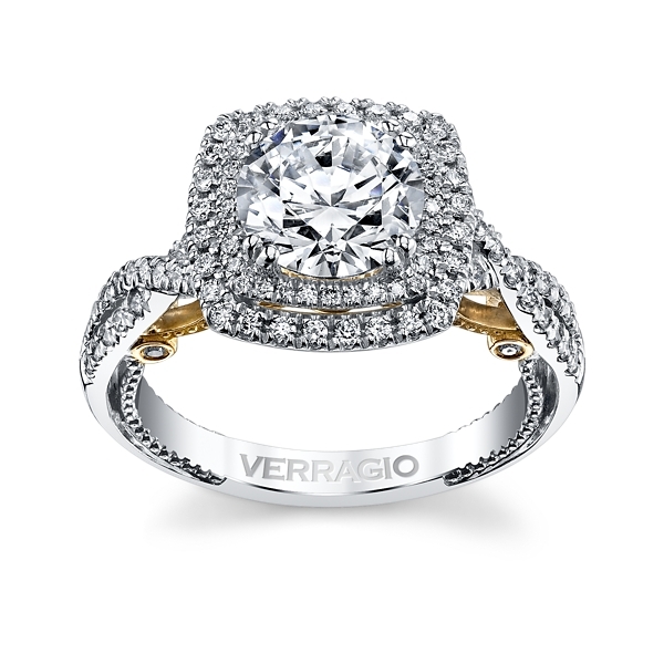 Verragio 18k White Gold and 18k Rose Gold Diamond Engagement Ring Setting 1/2 ct. tw.