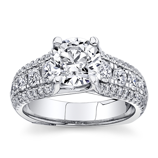 A.Jaffe Platinum Diamond Engagement Ring Setting 1 ct. tw.