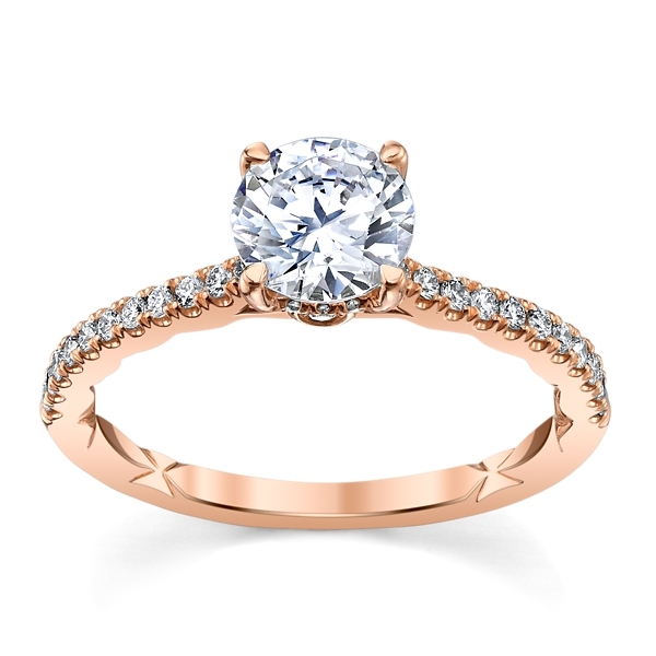 A.Jaffe 14k Rose Gold Diamond Engagement Ring Setting 1/4 ct. tw.