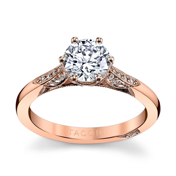Tacori 18k Rose Gold Diamond Engagement Ring Setting 1/10 ct. tw.