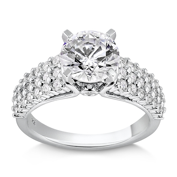 RB Signature 14k White Gold Diamond Engagement Ring Setting 5/8 ct. tw.