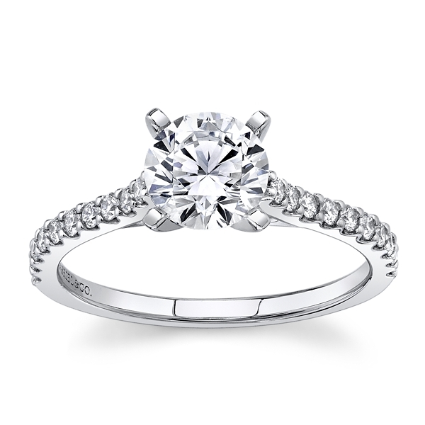 Gabriel & Co. 14k White Gold Diamond Engagement Ring Setting 1/4 ct. tw.