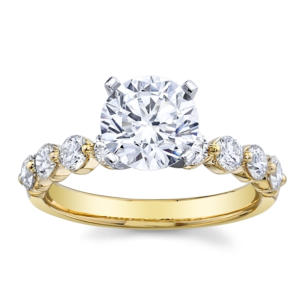Divine 14k Yellow Gold and 14k White Gold Diamond Engagement Ring Setting 5/8 ct. tw.