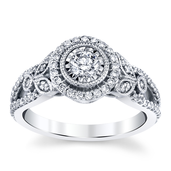 10k White Gold Diamond Engagement Ring 5/8 ct. tw.