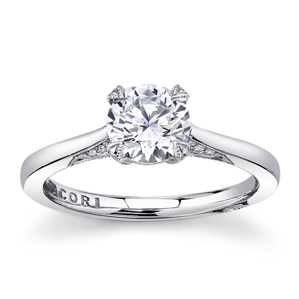 Tacori Platinum Diamond Engagement Ring Setting 1/6 ct. tw.