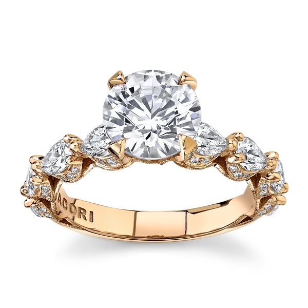 Tacori 18k Rose Gold Diamond Engagement Ring Setting 1 1/2 ct. tw.
