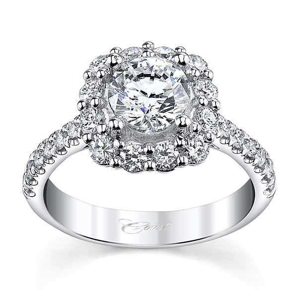 Coast Diamond 14k White Gold Diamond Engagement Ring Setting 3/4 ct. tw.