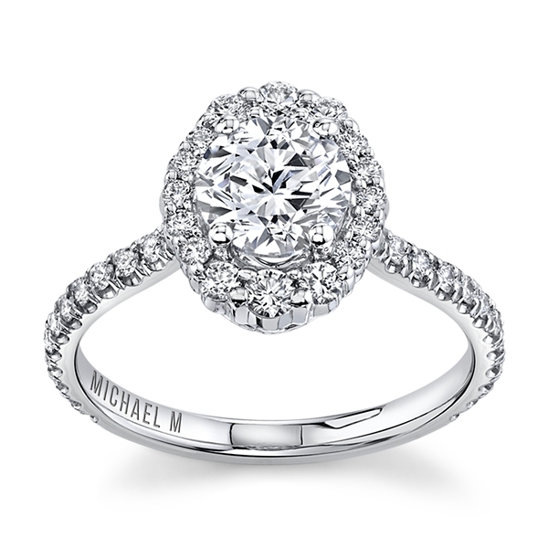Michael M. 18k White Gold Diamond Engagement Ring Setting 1/2 ct. tw.