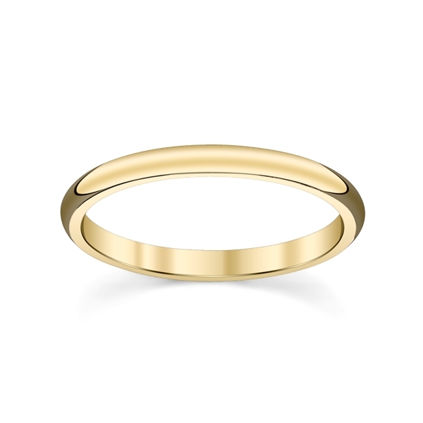 14k Yellow 2 mm Comfort Fit Band