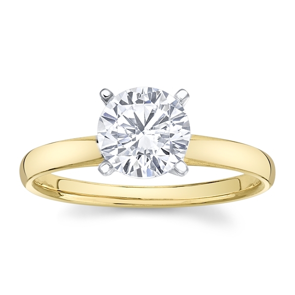 14k Yellow Gold and 14k White Gold Engagement Ring Setting