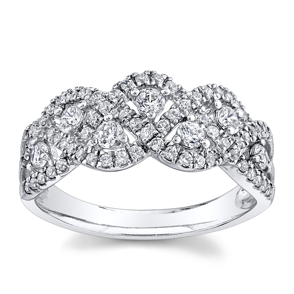 14k White Gold Diamond Wedding Ring 5/8 ct. tw.