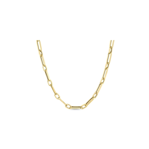 14k Yellow Gold 22" Text Link Chain Necklace