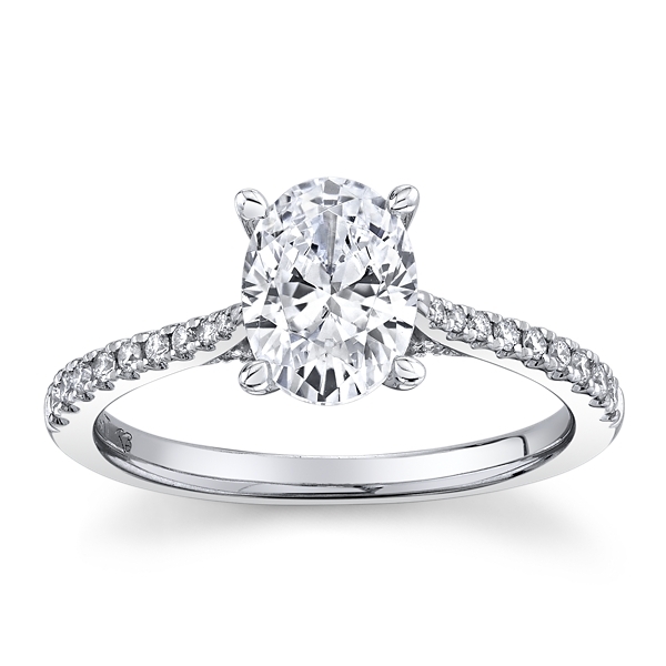 RB Signature 14k White Gold Diamond Engagement Ring Setting 1/5 ct. tw.