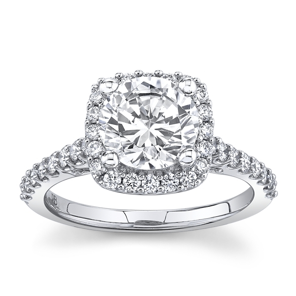 RB Signature 14k White Gold Diamond Engagement Ring Setting 5/8 ct. tw.