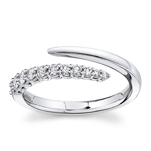 Memoire 18k White Gold Diamond Wedding Ring 1/4 ct. tw.