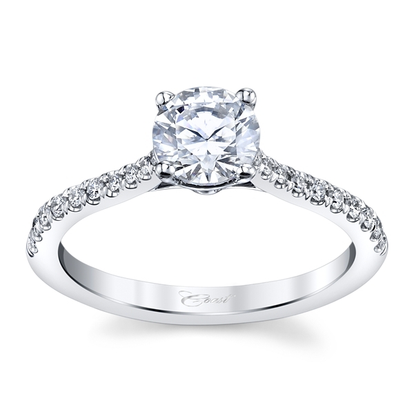 Coast Diamond 14k White Gold Diamond Engagement Ring Setting 1/8 ct. tw.