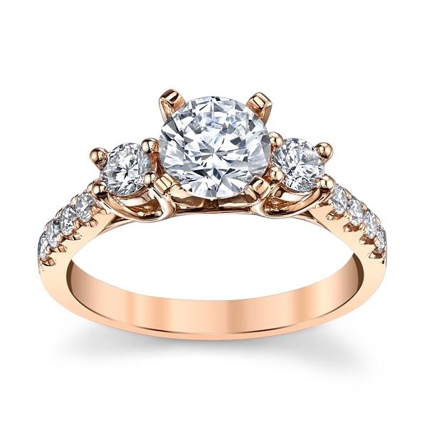 14k Rose Gold Diamond Engagement Ring Setting 1/2 ct. tw.
