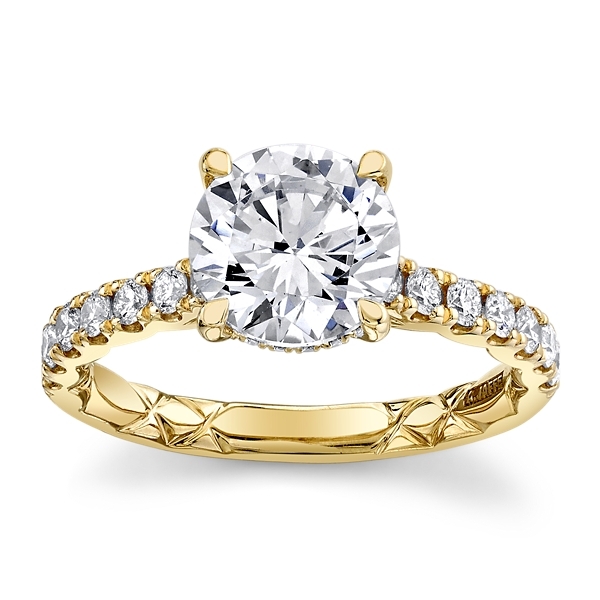 A.Jaffe 14k Yellow Gold Diamond Engagement Ring Setting 1/2 ct. tw.